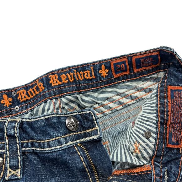 Rock Revival Jeans Kelly‎ Skinny Medium Wash Denim Pants Women's 28 Flap Pocket - Picture 3 of 15